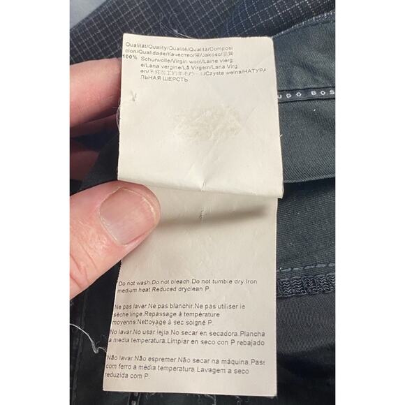 Hugo Boss James Brown US Flat Front Wool Dress Pants, Slacks. Check, 34X34.5 EUC - Picture 9 of 12